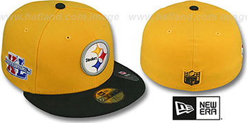 Steelers SUPER BOWL XL Gold-Black Fitted Hat by New Era