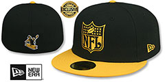 Steelers THROWBACK NFL SHIELD-BASIC Black-Gold Fitted Hat by New Era