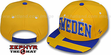 Sweden SUPERSTAR SNAPBACK Gold Hat by Zephyr