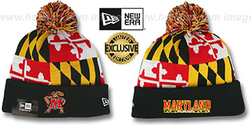 Terps TURTLE MARYLAND-FLAG POM-POM Knit Beanie Hat by New Era