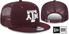 Texas A and M TEAM-BASIC TRUCKER SNAPBACK Maroon Hat by New Era