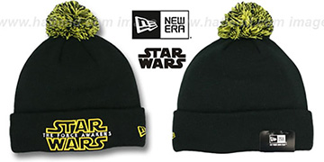 The Force Awakens POM-CUFFER Black Knit Beanie Hat by New Era