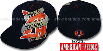 Tigers INKED Navy Fitted Hat by American Needle