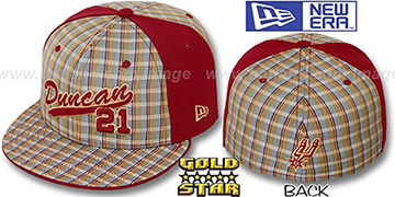 Tim Duncan SUPA STAR PLAID Fitted Hat by New Era