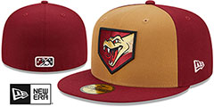 Timber Rattlers MILB MARVEL DEFENDERS Tan-Burgundy Fitted Hat by New Era