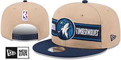 Timberwolves 2024 NBA DRAFT SNAPBACK Camel-Navy Hat by New Era