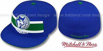 Timberwolves HARDWOOD TIMEOUT Royal Fitted Hat by Mitchell and Ness