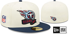 Titans 2022 NFL SIDELINE Cream-Navy Fitted Hat by New Era