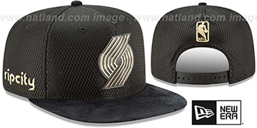 Trailblazers 2017 NBA ONCOURT SNAPBACK Black-Gold Hat by New Era