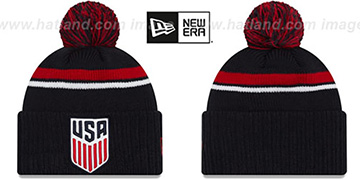 USA TEAM-STACKER Navy Knit Beanie Hat by New Era