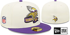 Vikings 2022 NFL SIDELINE Cream-Purple Fitted Hat by New Era