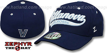 Villanova SWOOP LACROSSE Navy Fitted Hat by Zephyr