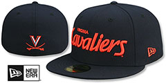 Virginia NCAA TEAM-SCRIPT Navy Fitted Hat by New Era