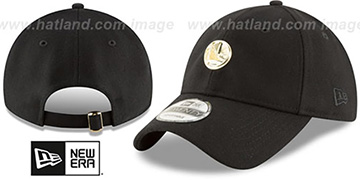 Warriors MINI GOLD METAL-BADGE STRAPBACK Black Hat by New Era