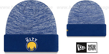 Warriors TEAM-RAPID Royal-White Knit Beanie Hat by New Era