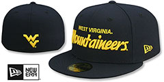 West Virginia NCAA TEAM-SCRIPT Navy Fitted Hat by New Era