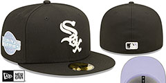 White Sox 2005 WS POP-SWEAT Black-Lavender Fitted Hat by New Era