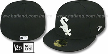 White Sox CHENILLE APPLIQUE Black Fitted Hat by New Era