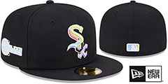 White Sox COLOR PACK SIDE-PATCH Black Fitted Hat by New Era