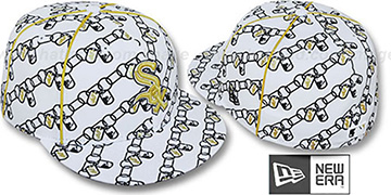 White Sox DAWG CHAIN White-Black Fitted Hat by New Era