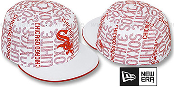 White Sox GOOD TIMES ALL-OVER White-Red Fitted Hat by New Era