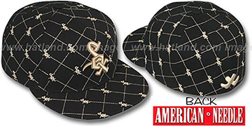 White Sox KINGSTON ALL-OVER Black-Tan Fitted Hat by American Needle