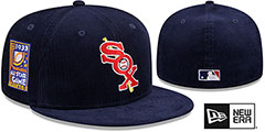 White Sox OLD SCHOOL CORDUROY SIDE-PATCH Navy Fitted Hat by New Era