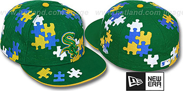 White Sox PUZZLE Green Fitted Hat by New Era