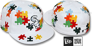 White Sox PUZZLE White Fitted Hat by New Era