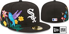 White Sox SIDE-BLOOM Black Fitted Hat by New Era