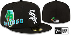 White Sox STATEVIEW Black Fitted Hat by New Era