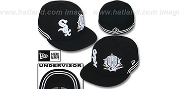 White Sox TWO-BIT Black-White Fitted Hat by New Era