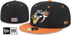 Whitecaps THEME NIGHT Black-Burnt Orange Fitted Hat by New Era