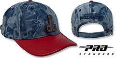 Wizards LOW-PRO BLACK METAL BADGE STRAPBACK Denim-Red Hat by Pro Standard