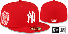 Yankees 2000 SS SIDE-PATCH UP Red-White Fitted Hat by New Era