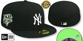 Yankees 2000 WORLD SERIES NEON GREEN-BOTTOM Black Fitted Hat by New Era