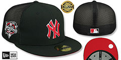 Yankees 2000 WS MESH-BACK SIDE-PATCH Black-Red Fitted Hat by New Era