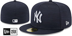 Yankees 2023 CLUBHOUSE Heather Navy Fitted Hat by New Era