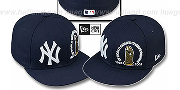 Yankees 27 CHAMPIONSHIPS TROPHY Navy Fitted Hat by New Era