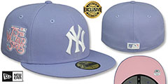 Yankees 75TH WORLD SERIES PINK-BOTTOM Lavender Fitted Hat by New Era