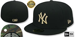 Yankees ARMY CAMO-BOTTOM Black Fitted Hat by New Era