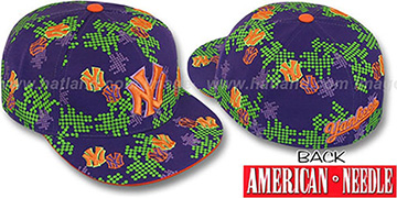 Yankees BENDAY DOT ALL-OVER Purple Fitted Hat by American Needle