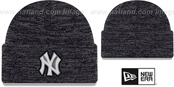 Yankees BEVEL Navy-Grey Knit Beanie Hat by New Era