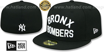 Yankees BRONX BOMBERS Black Fitted Hat by New Era