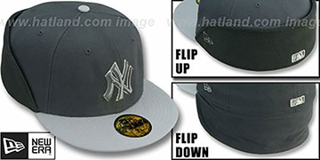 Yankees CLEAN CUT FLIP-DOWN Grey-Grey Fitted Hat by New Era