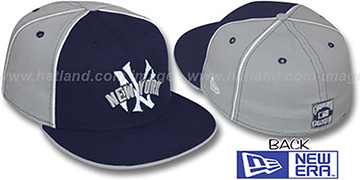 Yankees COOP DECEPTOR-2 PINWHEEL Navy-Grey Fitted Hat