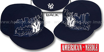 Yankees COOPERSTOWN SKYLINE Navy Fitted Hat by American Needle