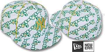 Yankees DAWG CHAIN White-Green Fitted Hat by New Era