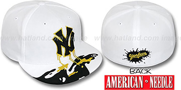 Yankees DRIP White-Black-Gold Fitted Hat by American Needle