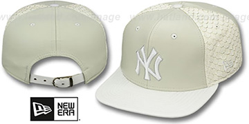 Yankees FISHSCALE LEATHER STRAPBACK Hat by New Era